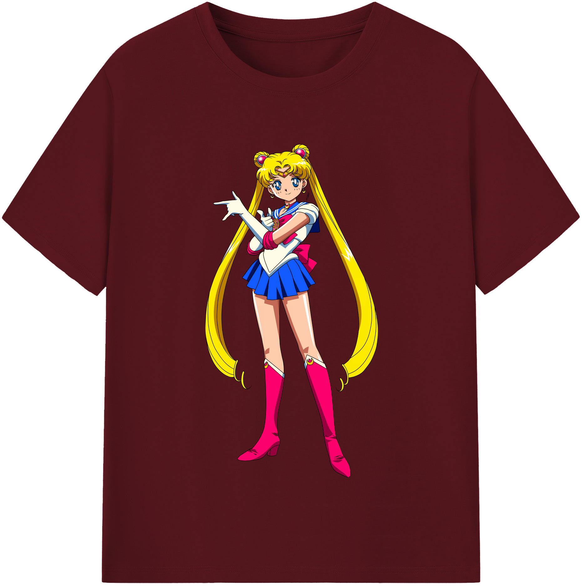 （画像用） 美少女戦士セーラームーン 月野 うさぎ つきの うさぎ Sailor Moon Tsukino Usagi 綿100％半袖Tシャツ（フロントプリント）